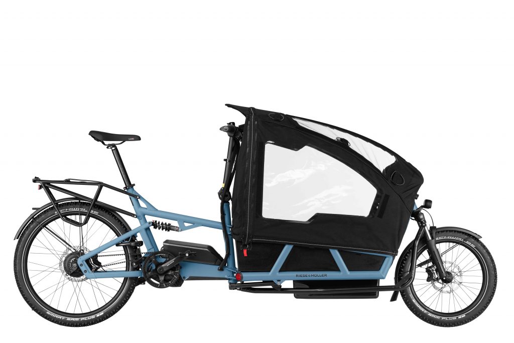 Riese & Müller Load5 mit Family Kit in Arctic